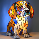 Tiffany stílusú színes üveg lámpa - Beagle